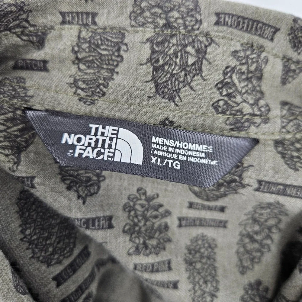 North Face‎ Shirt Mens Extra Large Green Short Sleeve Button Up Outdoors